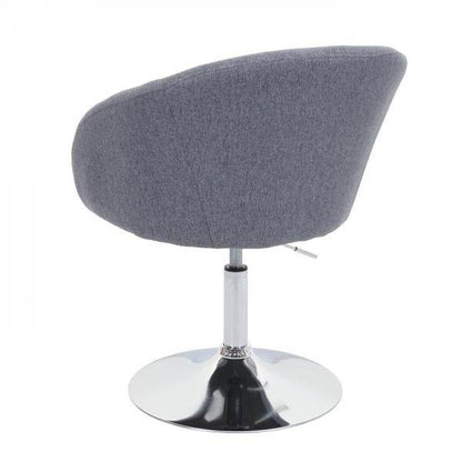 Esszimmerstuhl HWC-F19, Küchenstuhl Stuhl Drehstuhl Loungesessel, drehbar höhenverstellbar ~ Stoff/Textil dunkelgrau - Palo24