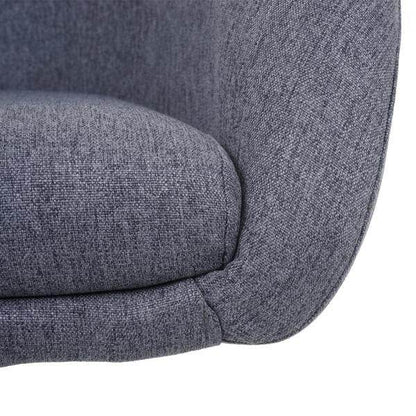 Esszimmerstuhl HWC-F19, Küchenstuhl Stuhl Drehstuhl Loungesessel, drehbar höhenverstellbar ~ Stoff/Textil dunkelgrau - Palo24