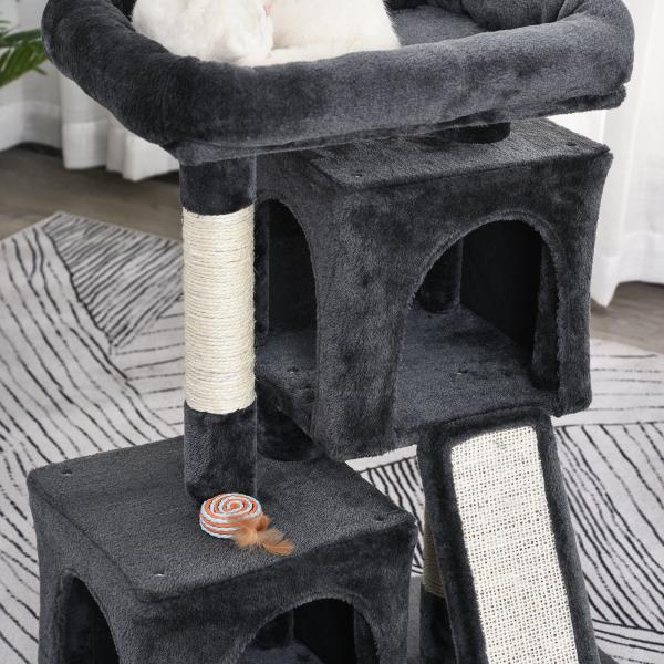 Kratzbaum Katzenkratzbaum mit Sisalsäulen Katzenbaum Dunkelgrau - Palo24