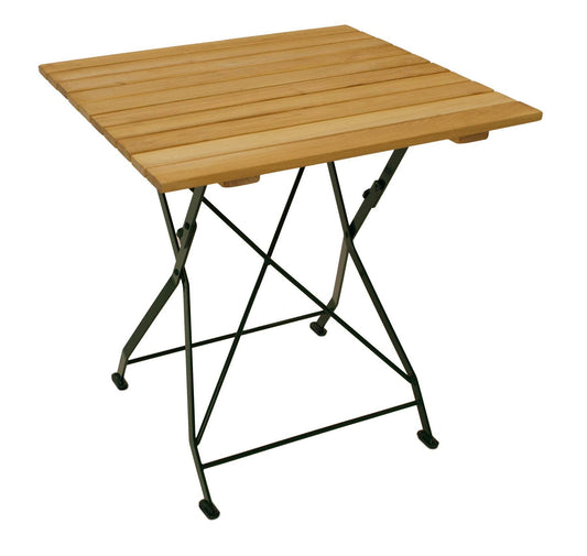 Gartentisch Klapptisch BAD TÖLZ 70x70cm, Flachstahl grün + Robinie - Palo24