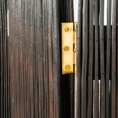 Paravent Raumteiler 3 teilig Holz Trennwand Sichtschutz Weidenparavent Braun - Palo24