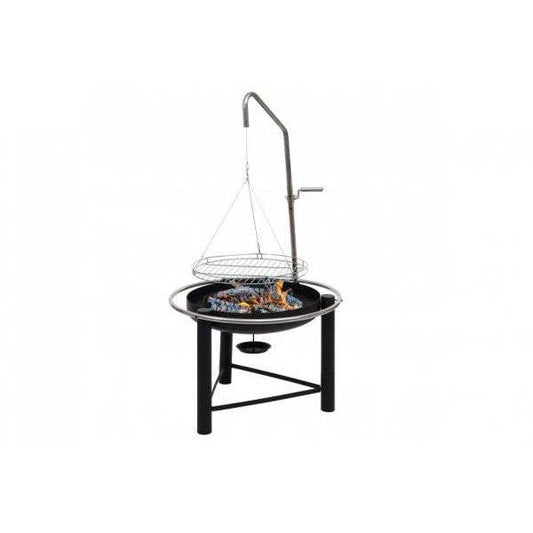 BBQ Schwenkgrill HWC-K92, Gartengrill Holzkohlegrill, höhenverstellbar Aschekasten Feuerschale Ø 60cm, Stahl schwarz - Palo24