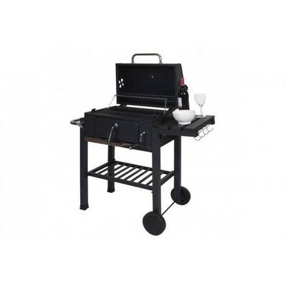 Grillwagen Holzkohlegrill Standgrill Barbecue BBQ Gartengrill mit Deckel Ablagen, Stahl, 110x100x51cm schwarz - Palo24
