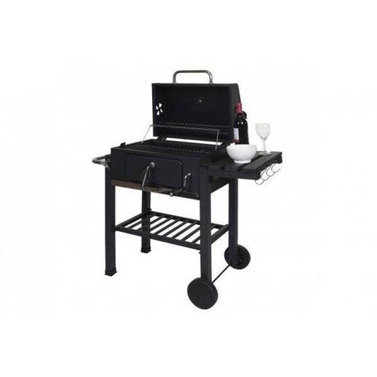 Grillwagen Holzkohlegrill Standgrill Barbecue BBQ Gartengrill mit Deckel Ablagen, Stahl, 110x100x51cm schwarz - Palo24