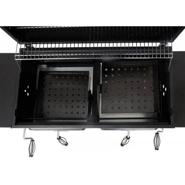 Holzkohlegrill HWC-K94, Grillwagen Standgrill BBQ Gartengrill mit Deckel Ablage, Stahl Emaille 110x153x60cm schwarz - Palo24