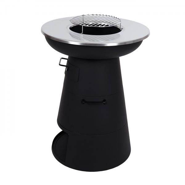 Feuerschale mit Grill HWC-K96, Feuerstelle Feuerkorb BBQ, Grillrost Grillplatte, Stahl Edelstahl Ø 58cm schwarz - Palo24