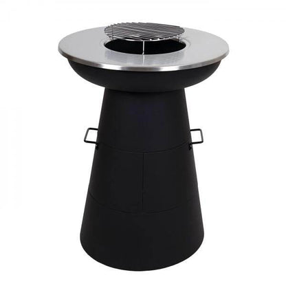 Feuerschale mit Grill HWC-K96, Feuerstelle Feuerkorb BBQ, Grillrost Grillplatte, Stahl Edelstahl Ø 58cm schwarz - Palo24