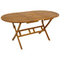 Table pliante BENITA 85x160cm ovale, acacia huilé