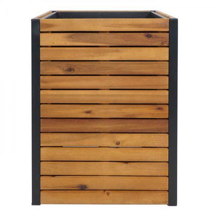 Pflanzkasten HWC-L23, Hochbeet Blumenkasten, Outdoor Akazie Holz FSC-zertifiziert Aluminium ~ 60x42x42cm braun - Palo24
