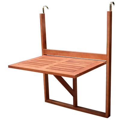 Table suspendue balcon 60x40cm, bois d'acacia huilé