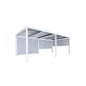 Alu Pergola HWC-L41 mit 3x Seitenwand, Lamellen-Pavillon, stabiles 8cm-Metall-Gestell 3x6m ~ weiss - Palo24