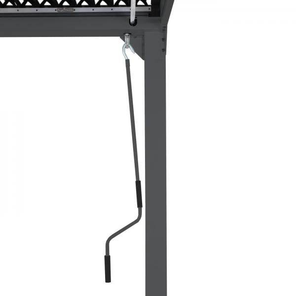 Alu Pergola HWC-L41 mit 3x Seitenwand, Lamellen-Pavillon, stabiles 8cm-Metall-Gestell 3x6m ~ anthrazit - Palo24
