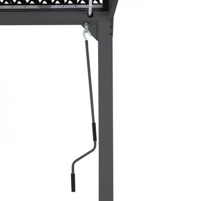 Alu Pergola HWC-L41 mit 6x Seitenwand, Lamellen-Pavillon, stabiles 8cm-Metall-Gestell 3x6m ~ anthrazit - Palo24