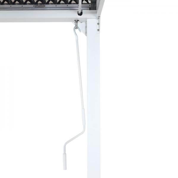 Alu Pergola HWC-L41 mit 3x Seitenwand, Lamellen-Pavillon, stabiles 8cm-Metall-Gestell 3x6m ~ weiss - Palo24