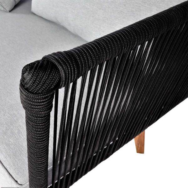 Garten-Garnitur HWC-L30, Garnitur Sitzgruppe Lounge-Set Sofa, Akazie Holz MVG-zertifiziert ~ Polster hellgrau - Palo24