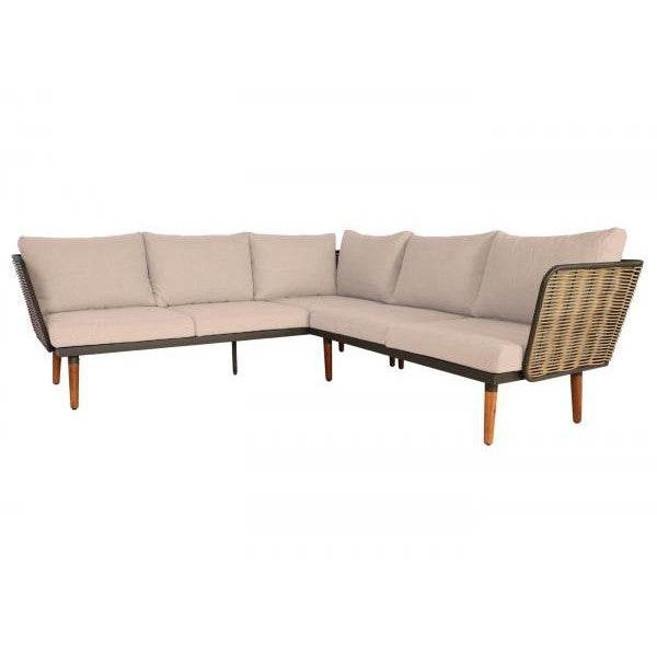 Gartengarnitur HWC-L31, Garnitur Lounge-Set Sofa Outdoor, Spun Poly Metall Poly-Rattan MVG-zertifiziert ~ beige-braun - Palo24