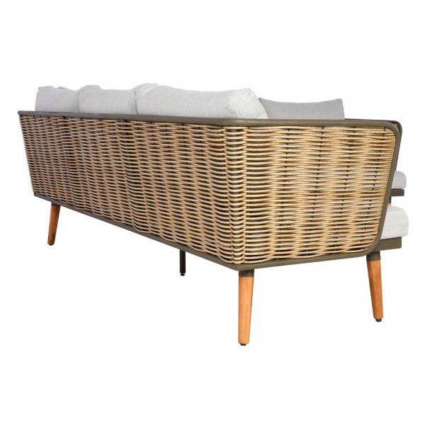 Gartengarnitur HWC-L31, Garnitur Lounge-Set Sofa Outdoor, Spun Poly Metall Poly-Rattan MVG-zertifiziert ~ hellgrau - Palo24