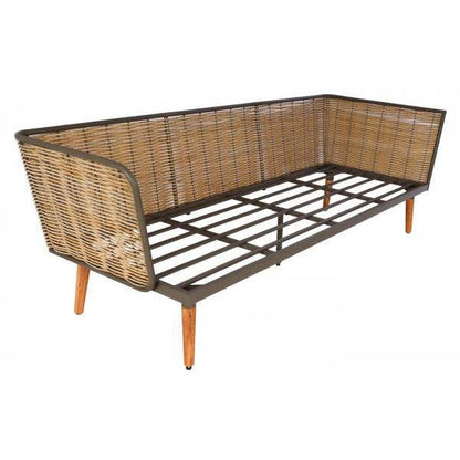 Gartengarnitur HWC-L31, Garnitur Lounge-Set Sofa Outdoor, Spun Poly Metall Poly-Rattan MVG-zertifiziert ~ beige-braun - Palo24