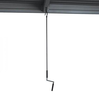 Pergola HWC-L46, Gartenpavillon Lamellen-Pavillon, 11cm-Aluminium-Gestell, Regenrinne sturmfest, 3x6m ~ anthrazit - Palo24