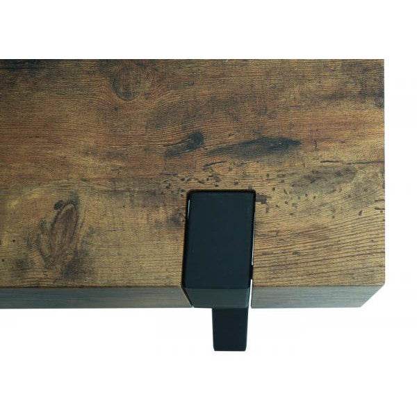 Beistelltisch Kaffeetisch Nachttisch Loungetisch Couchtisch, Metall MDF 50x50x50cm ~ dunkle Wildeiche - Palo24