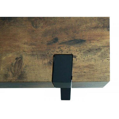 Beistelltisch Kaffeetisch Nachttisch Loungetisch Couchtisch, Metall MDF 50x50x50cm ~ dunkle Wildeiche - Palo24