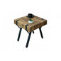 Beistelltisch Kaffeetisch Nachttisch Loungetisch Couchtisch, Metall MDF 50x50x50cm ~ dunkle Wildeiche - Palo24