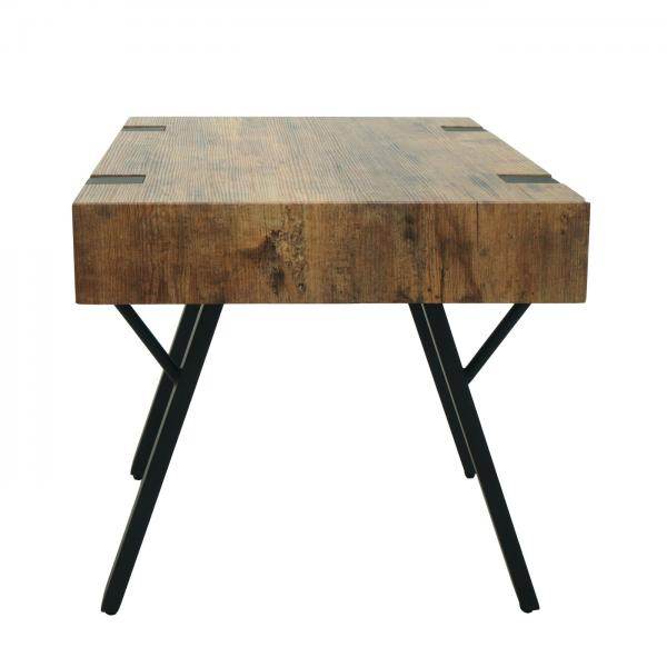 Beistelltisch Kaffeetisch Nachttisch Loungetisch Couchtisch, Metall MDF 50x50x50cm ~ dunkle Wildeiche - Palo24