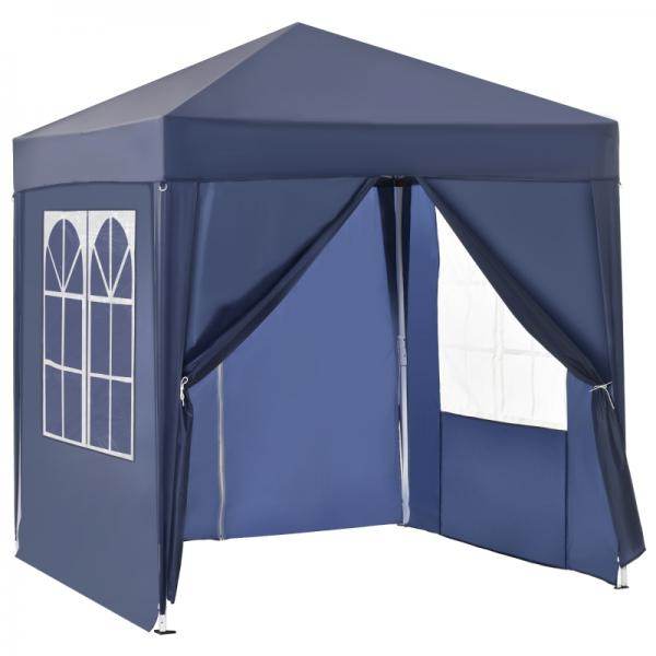 Faltpavillon Festzelt 2 grosse Fenster blau, 2x2x2,4 m - Palo24