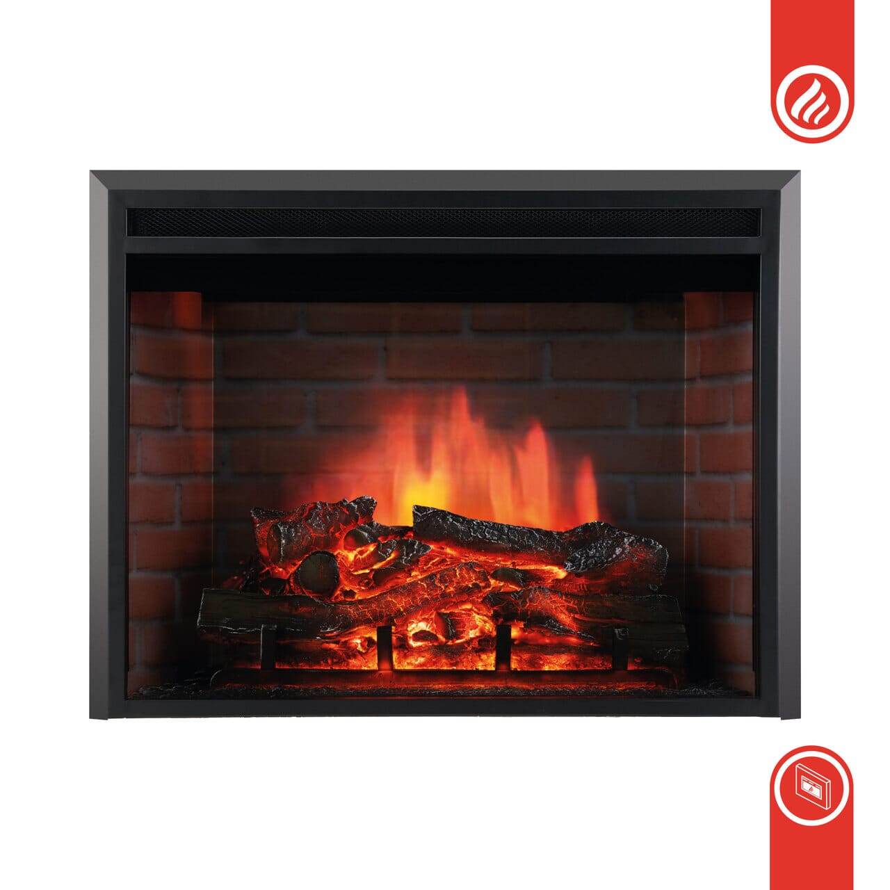 Kamineinsatz/Einbaukamin Luca 23 Zoll 900/1800 Watt Schwarz - Palo24