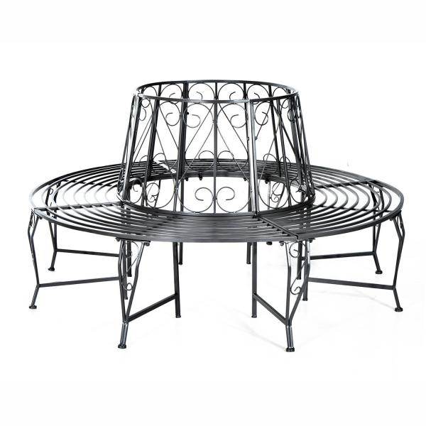 Baumbank Rundbank 360° Gartenbank Sitzbank Baumbänke Metall ?160cm - Palo24