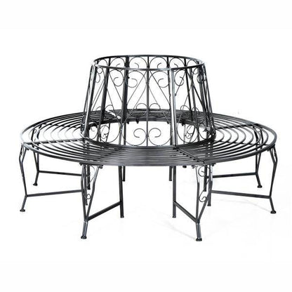 Baumbank Rundbank 360° Gartenbank Sitzbank Baumbänke Metall ?160cm - Palo24