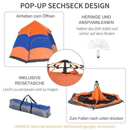 Doppelwandzelt Quick-Up-Zelt wasserdicht mit Tragetasche Moskitonetz - Palo24