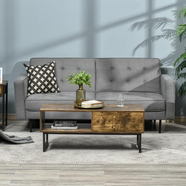 Schlafsofa 3-Sitzer Schlafcouch Stoffsofa Grau - Palo24