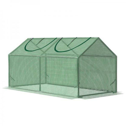 Foliengewächshaus mit Fenster PE Treibhaus Tomatenhaus Frühbeet 120 x 60 x 60 cm Grün - Palo24