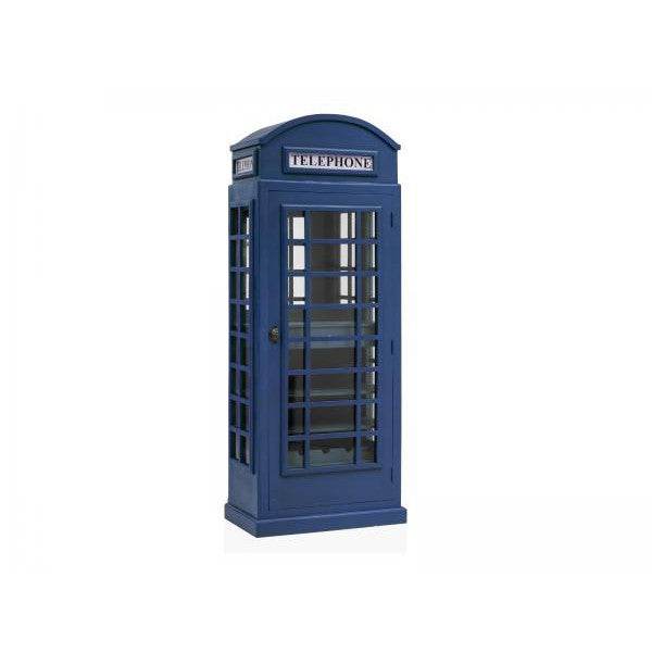 Barschrank Telefonzelle Vintage-Vitrine Blau - Palo24