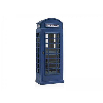 Barschrank Telefonzelle Vintage-Vitrine Blau - Palo24