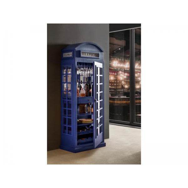 Barschrank Telefonzelle Vintage-Vitrine Blau - Palo24