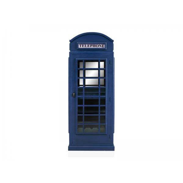 Barschrank Telefonzelle Vintage-Vitrine Blau - Palo24