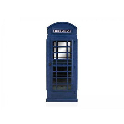 Barschrank Telefonzelle Vintage-Vitrine Blau - Palo24