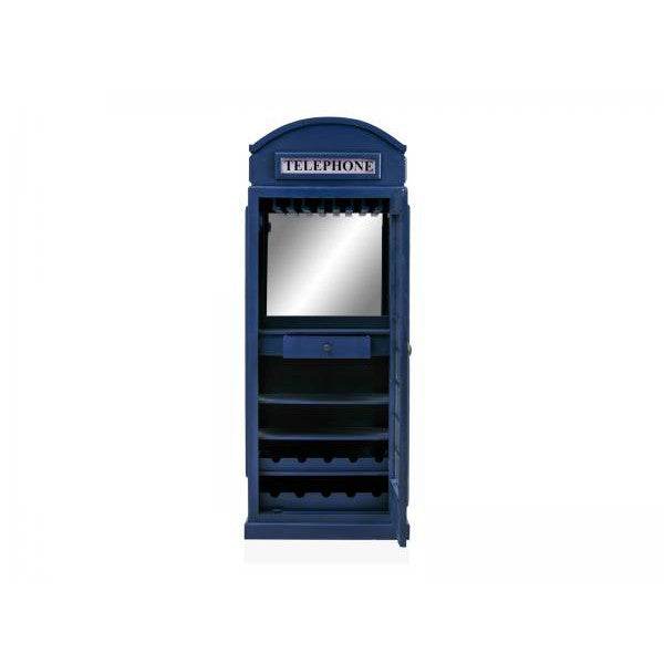 Barschrank Telefonzelle Vintage-Vitrine Blau - Palo24