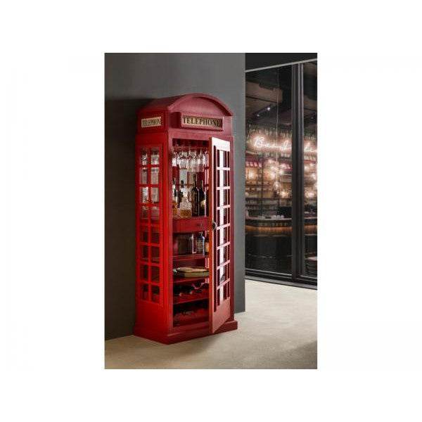Barschrank Telefonzelle Vintage-Vitrine Rot - Palo24