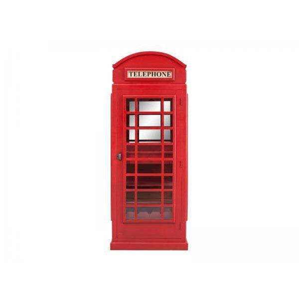 Barschrank Telefonzelle Vintage-Vitrine Rot - Palo24