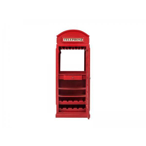 Barschrank Telefonzelle Vintage-Vitrine Rot - Palo24