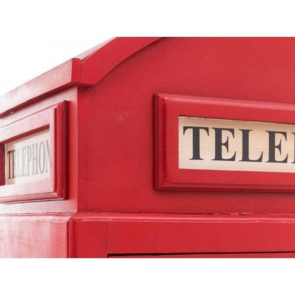 Barschrank Telefonzelle Vintage-Vitrine Rot - Palo24