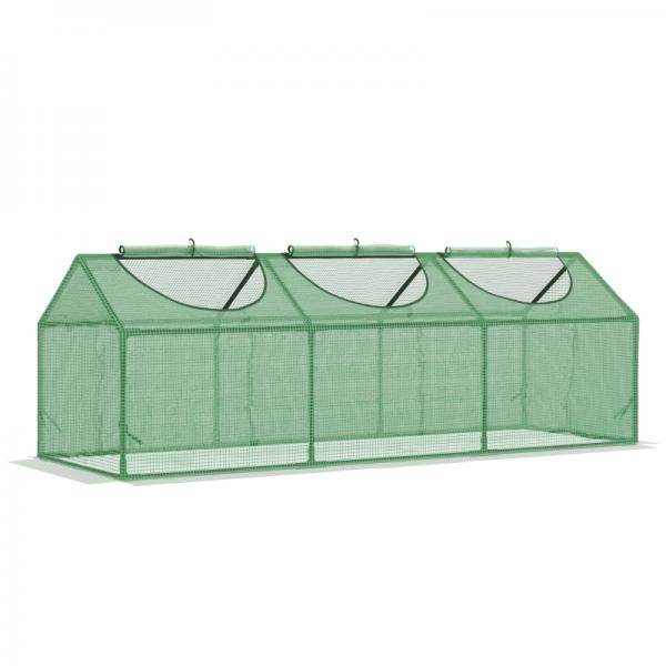 Gewächshaus mit aufrollbaren Fenstern, wetterbeständig, 180 cm x 60 cm x 60 cm, Grün - Palo24