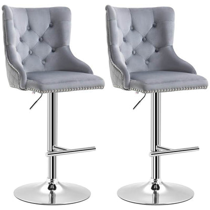 2er Set Barhocker höhenverstellbar Grau - Palo24