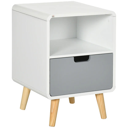Comodino Comodino con cassetto Bianco