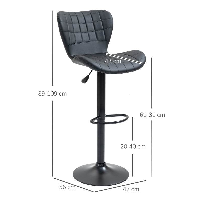 2-er-Set Barhocker Retrodesign Schwarz - Palo24