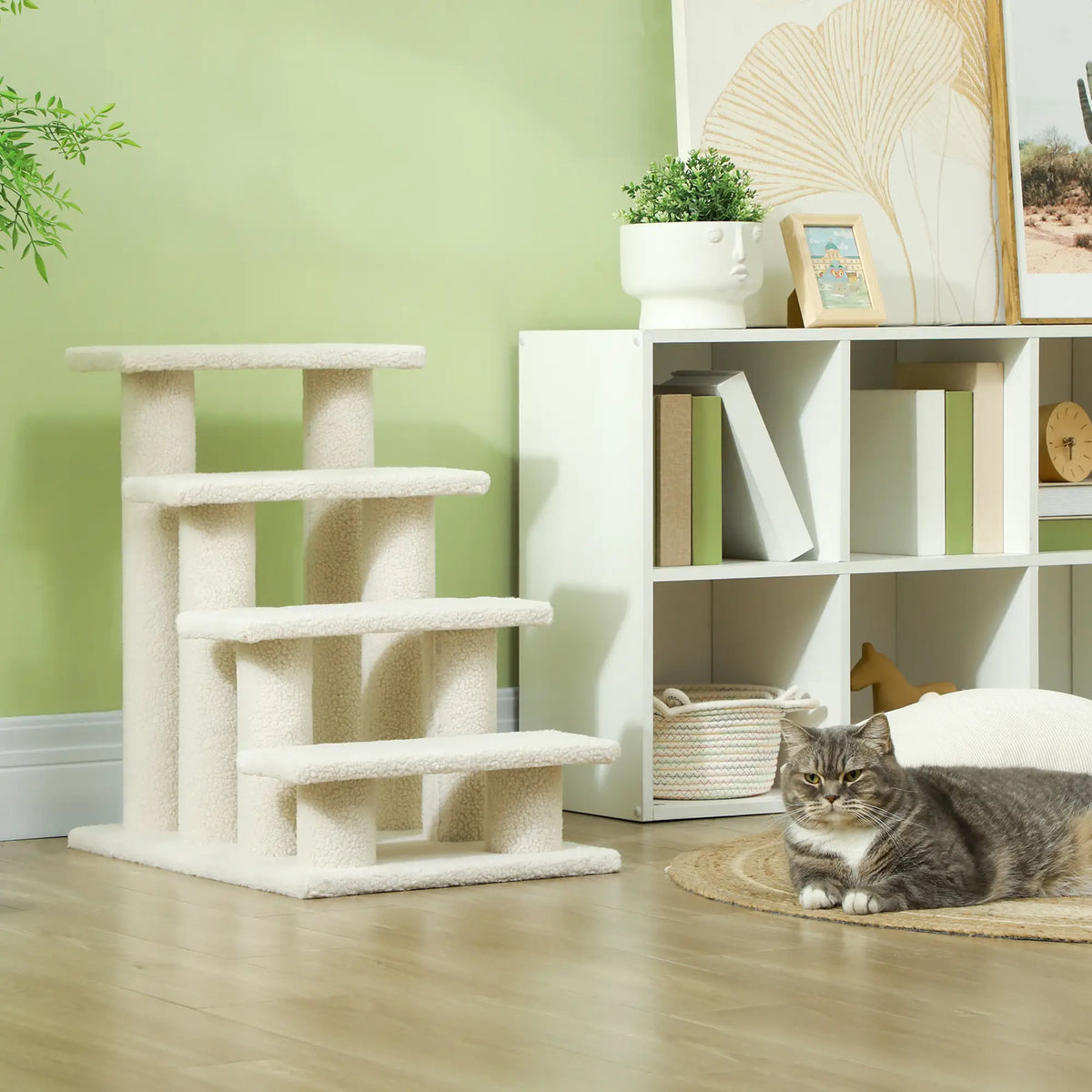 Tiertreppe Katzentreppe Hundetreppe 4 Stufen Beige