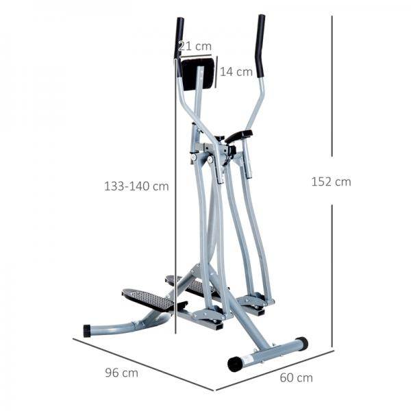 Crosstrainer, Heimtrainer, LCD-Display, einstellbares Brustpolster, Stahl, Silber - Palo24